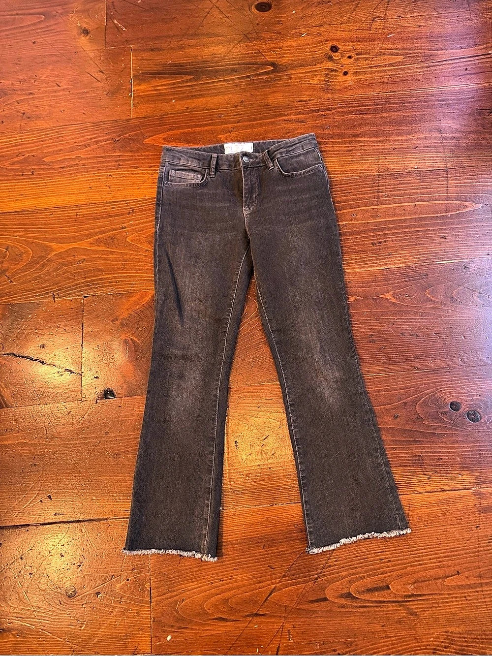 Free People Dark Gray/ Heathered Black Cropped Jeans Waist W27